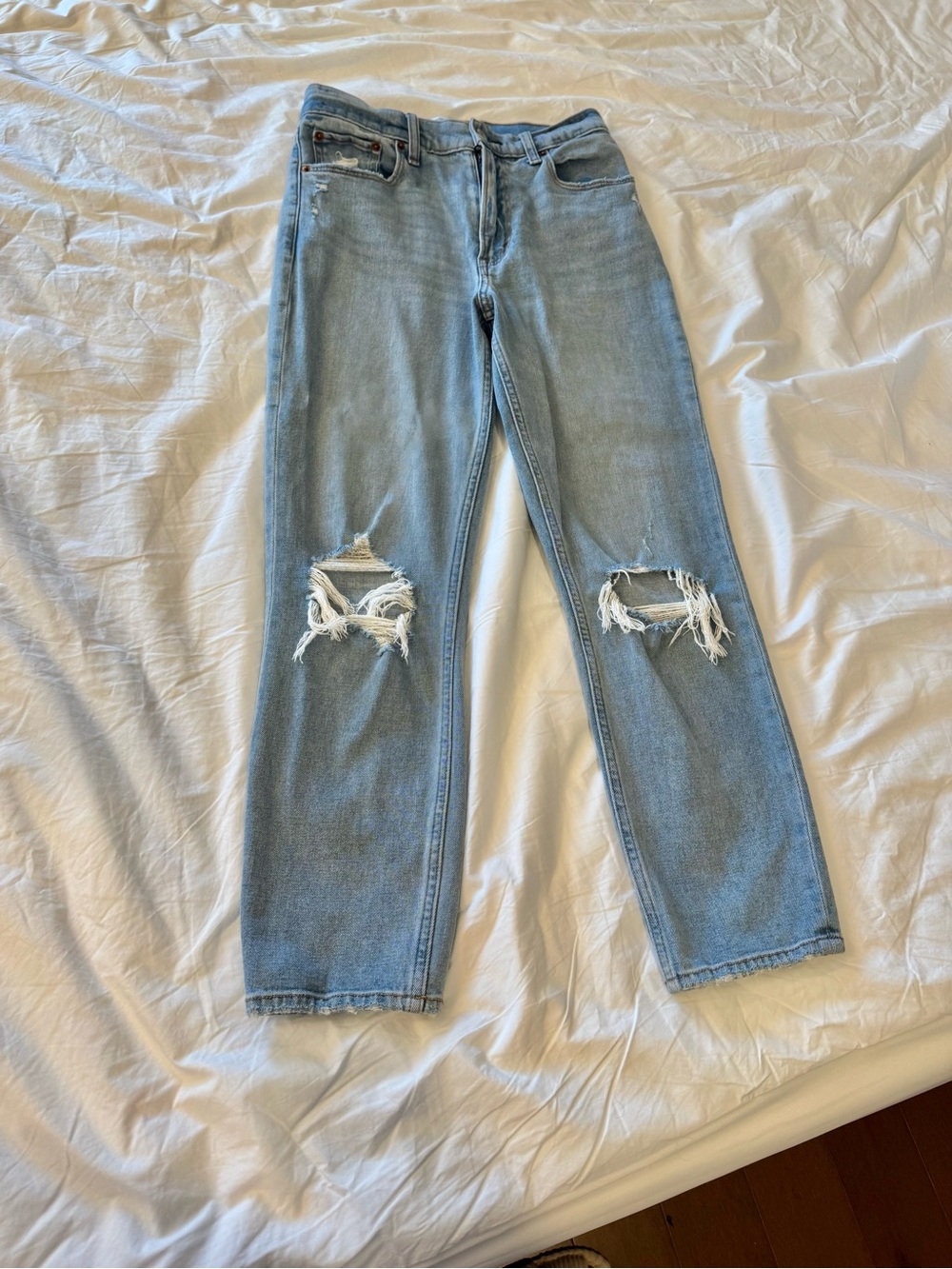 Abercrombie & Fitch Light Blue High Rise Mom Jeans
